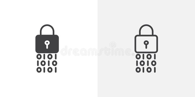Binary Lock icon isolated on white background vector illustration