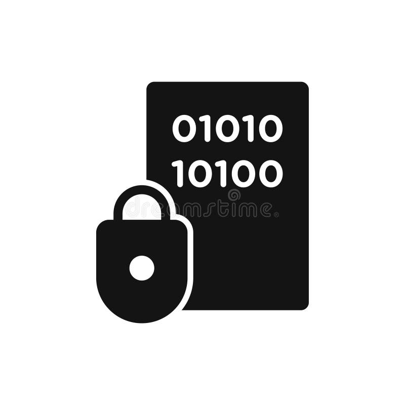 Binary Lock icon isolated on white background vector illustration