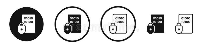 Binary Lock icon isolated on white background royalty free illustration