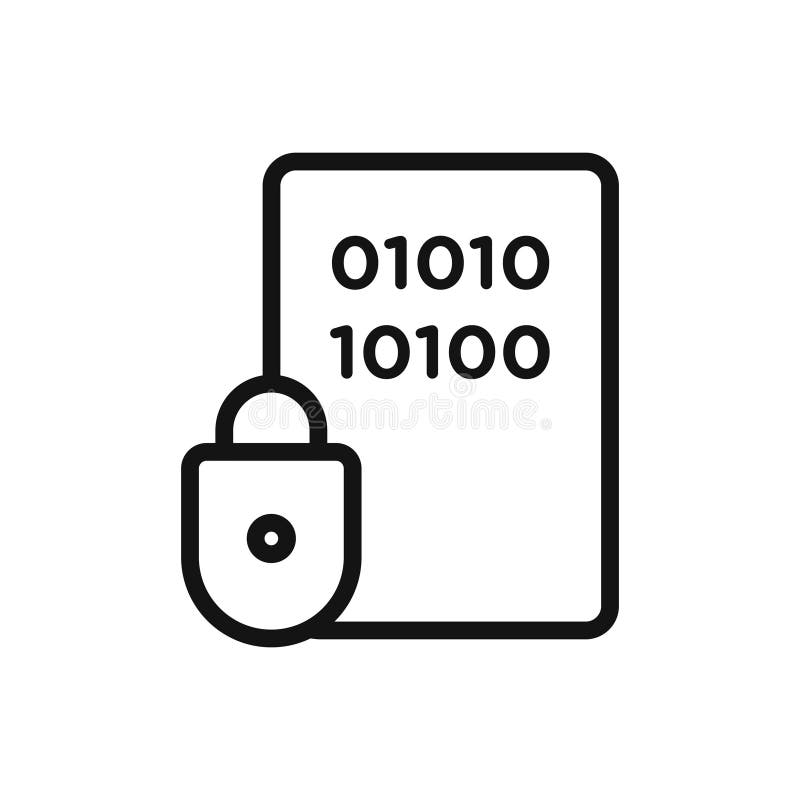 Binary Lock icon isolated on white background royalty free illustration