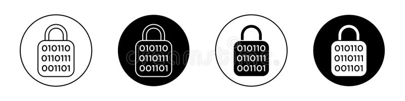 Binary Lock icon isolated on white background royalty free illustration