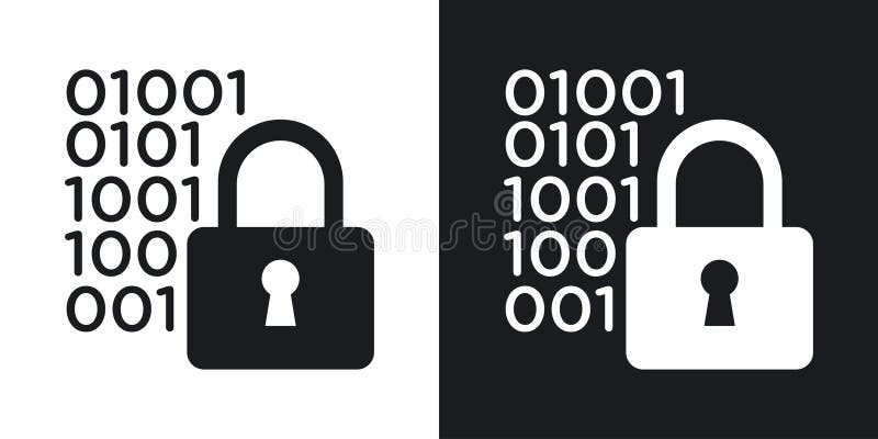 Binary Lock icon isolated on white background vector illustration