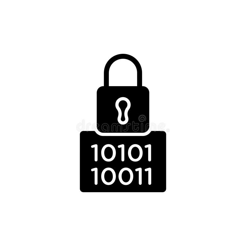 Binary Lock icon isolated on white background vector illustration