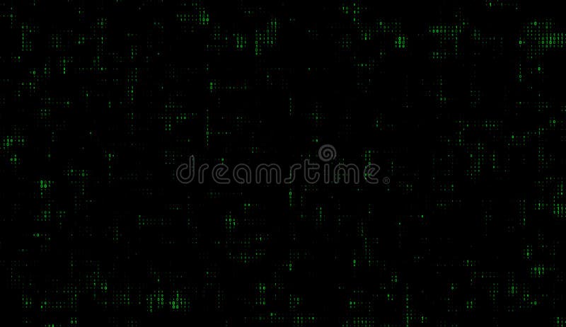 Binary matrix on dark background. Abstract Binary Software. Program Code. Digital Data Technology Concept. Concept illustration stock illustration