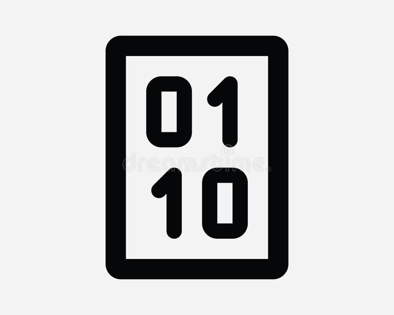 Binary Code Number Coding Math Computer Numeral Zero One App Application Digital Internet AI File Text Sign Icon SVG Vector royalty free illustration