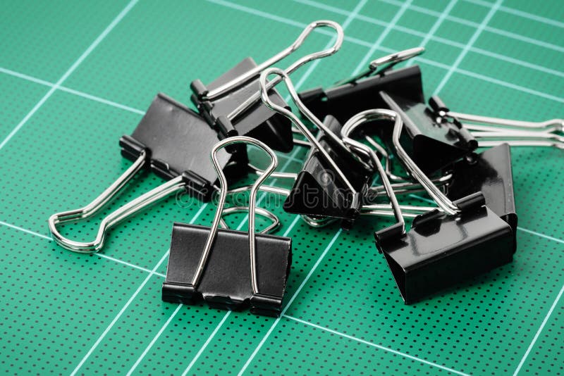 Binder clips. Heap, equipment.