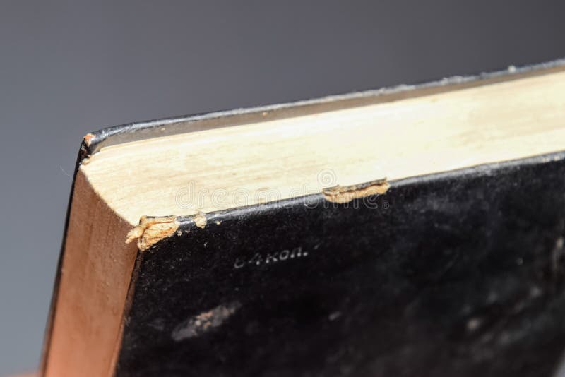 Binding of an Old Book in Black Cover Stock Image Image of blank, paper 178105321