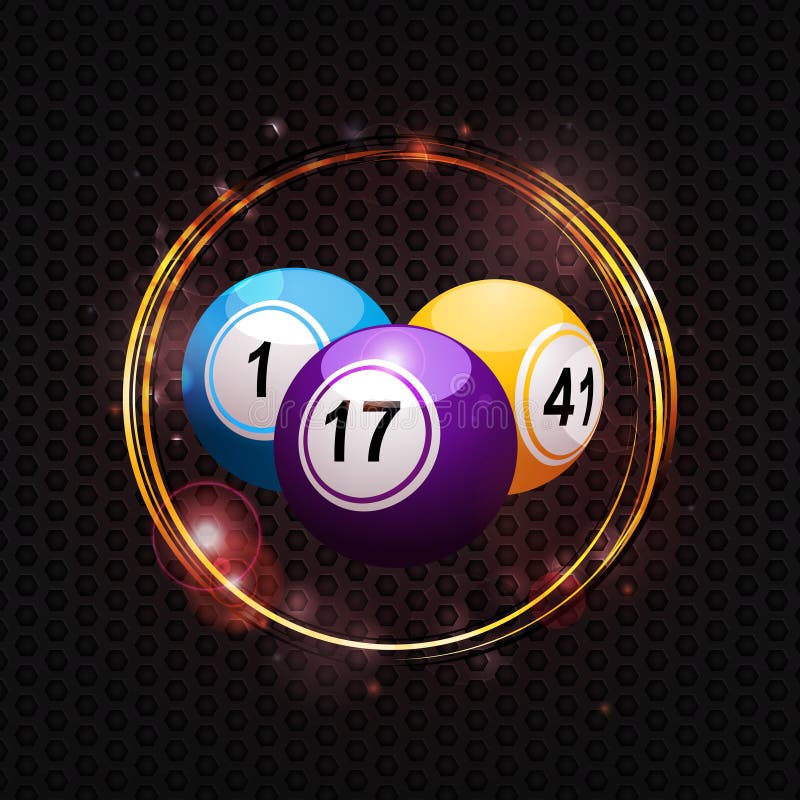 Bingo balls over glowing circle background vector illustration