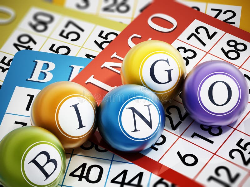 BINGO Game Cards and Balls Forming Bingo Word. 3D Illustration Stock  Illustration - Illustration of activity, gambling: 192862024