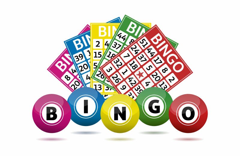 Bingo Lottery Balls and Bingo Cards Concept Stock Vector Illustration