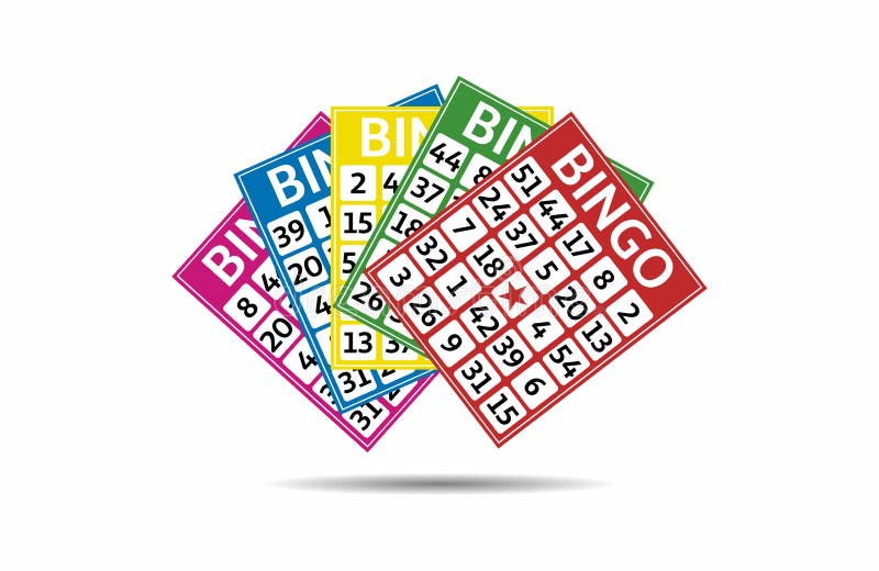 Bingo Lottery Balls and Bingo Cards Concept Stock Vector Illustration