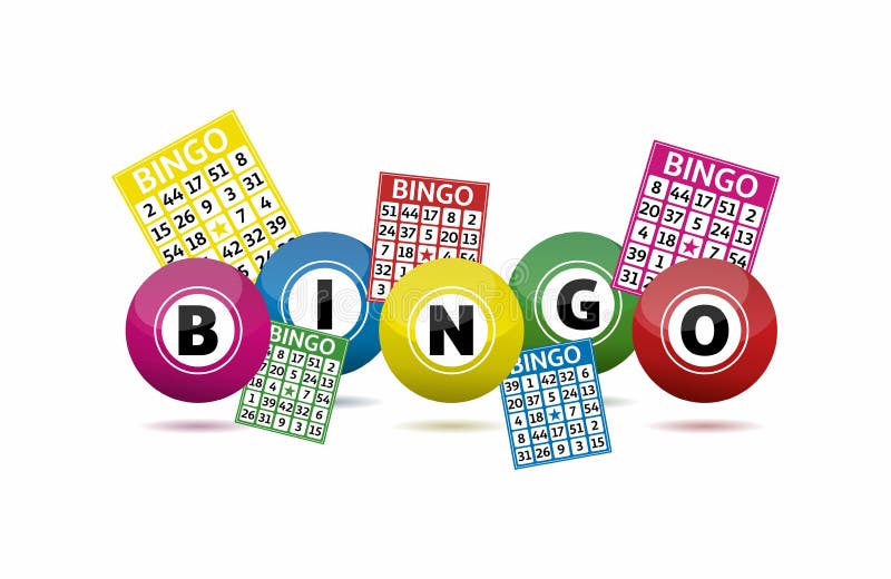 Bingo Lottery Balls and Bingo Cards Concept Stock Vector Illustration