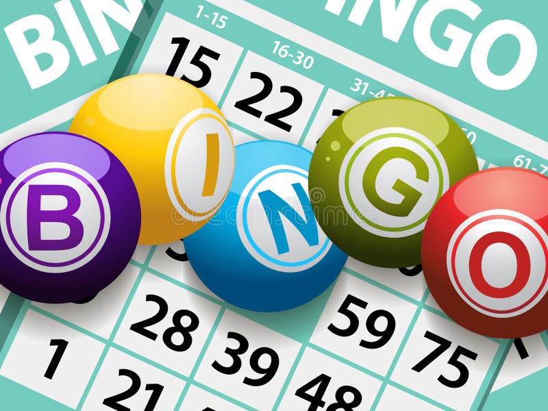 Bingobollar på en kortbakgrund vektor illustrationer Bingobollar på en kortbakgrund vektor illustrationer