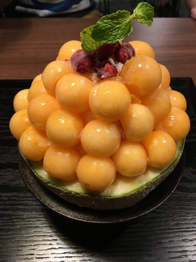 Bingsu del melone fotografie stock libere da diritti Bingsu del melone fotografie stock libere da diritti