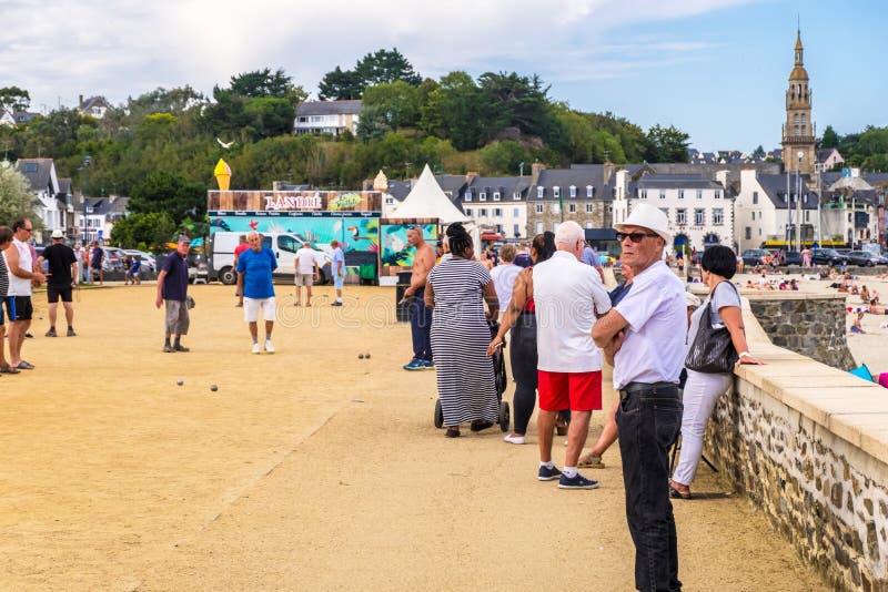 Promenade and Plage De La Banche in Binic, Brittany, France Editorial ...