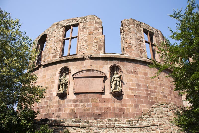 Binnen en decor van het Kasteel of Heidelberger Schloss van Heidelberg in Duitsland stock afbeelding Binnen en decor van het Kasteel of Heidelberger Schloss van Heidelberg in Duitsland stock afbeelding