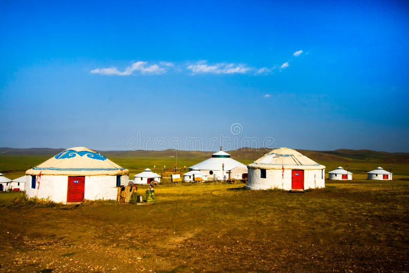 Inner Mongolia yurt in the grass land. Inner Mongolia yurt in the grass land.