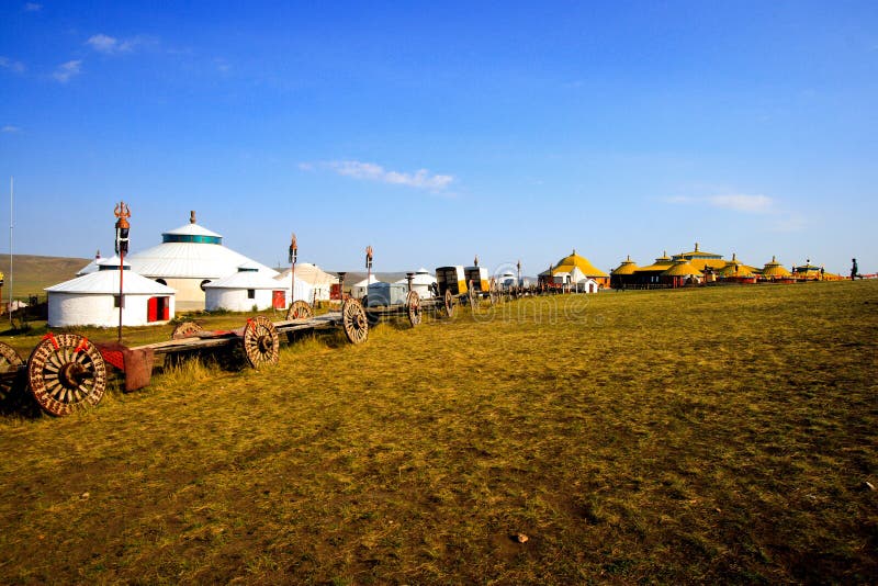 Inner Mongolia yurt in the grass land. Inner Mongolia yurt in the grass land.