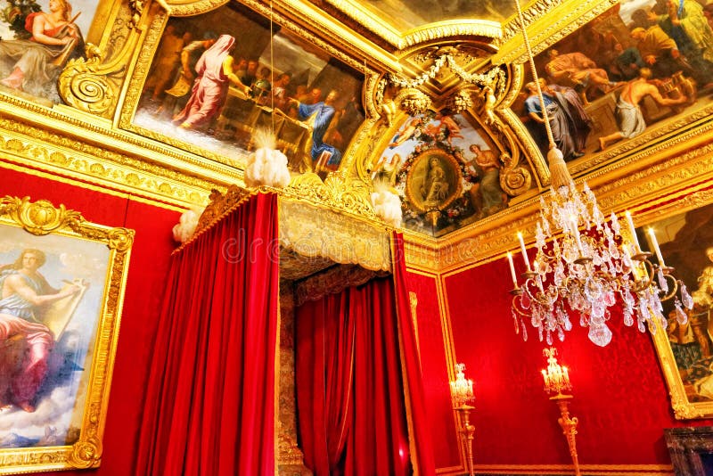 Binnenland van de slaapkamer van de Koningin royalty-vrije stock afbeeldingen Binnenland van de slaapkamer van de Koningin royalty-vrije stock afbeeldingen