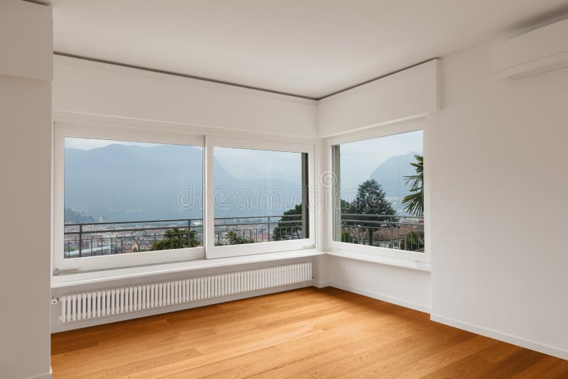 Binnenland van moderne flat, lege ruimte royalty-vrije stock afbeeldingen Binnenland van moderne flat, lege ruimte royalty-vrije stock afbeeldingen