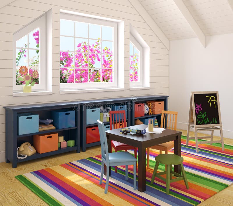 Binnenland van speelkamer. stock illustratie Binnenland van speelkamer. stock illustratie