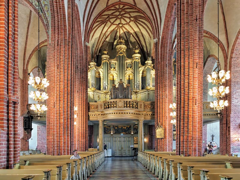 Binnenland van Storkyrkan met het belangrijkste orgaan, Stockholm, Zweden stock afbeeldingen Binnenland van Storkyrkan met het belangrijkste orgaan, Stockholm, Zweden stock afbeeldingen