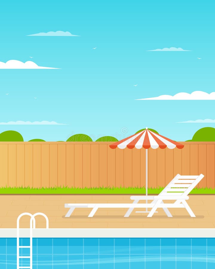 Binnenplaats met pool vector illustratie Binnenplaats met pool vector illustratie