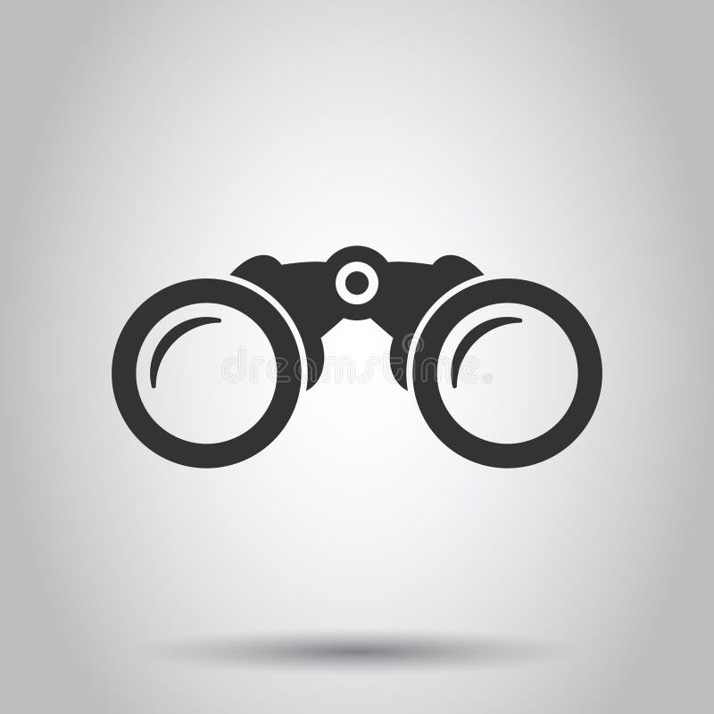 Binocular Vector Icon. Binoculars Explore Flat Illustration Stock