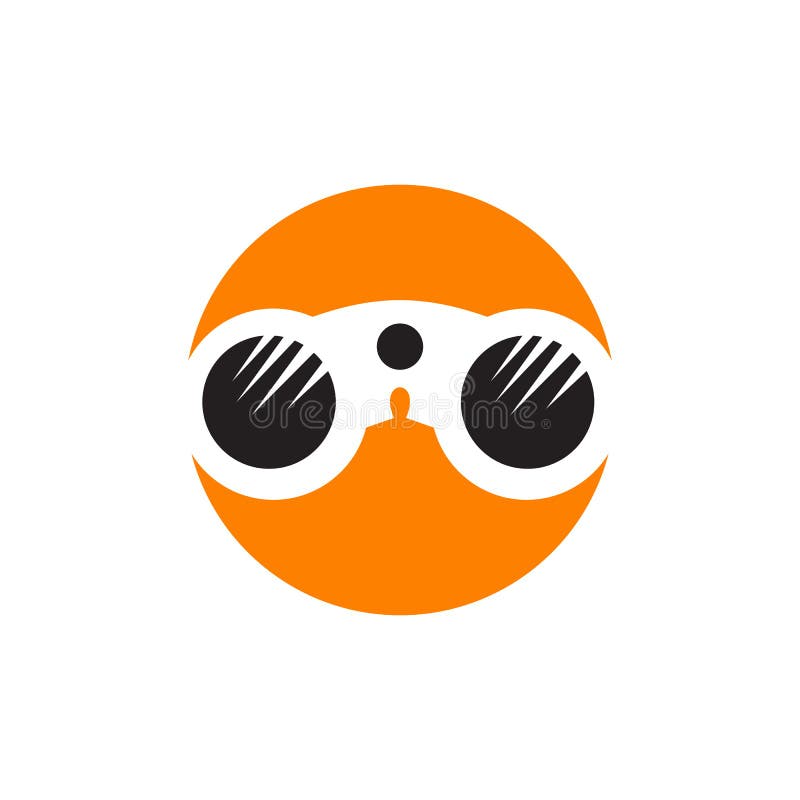 Binocular icon logo design template stock illustration
