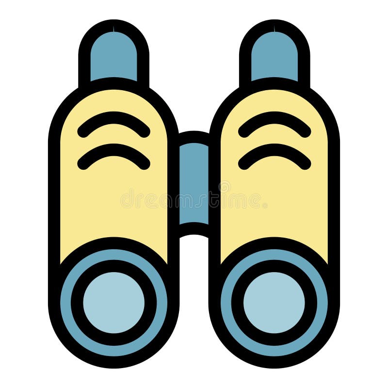 Binoculars Icon Color Outline Vector Stock Vector Illustration of