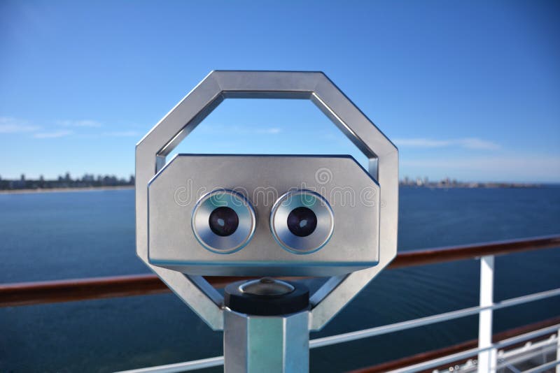 Binoculars, view of Buenos Aires royalty free stock photo