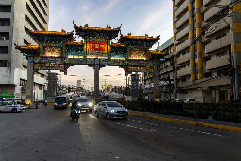 Binondo Chinatown Street Scene, Manila, Philippines, Dec 31, 2019
