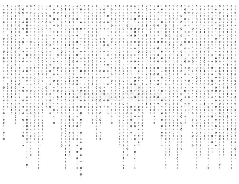Binär kod noll en wa för baner för vit bakgrund för matris härlig