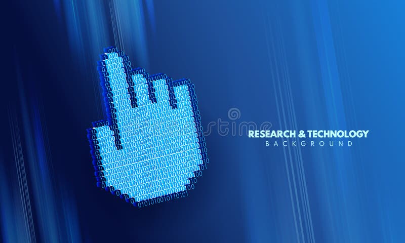 Binärer Code-Handgriff auf Virtual-Reality-Technologie-Hintergrund lizenzfreie abbildung