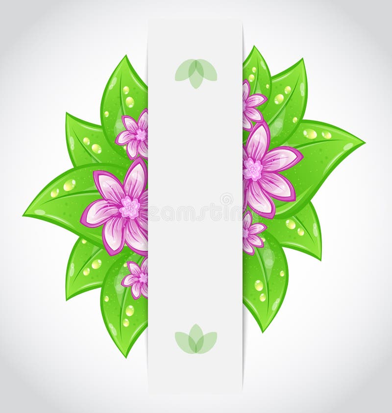 Bio concept design eco friendly banner with leaves