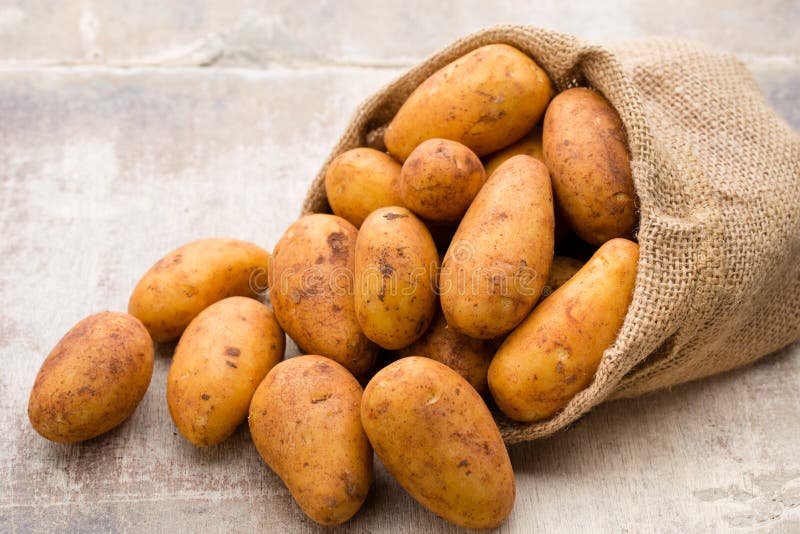 A bio russet potato wooden vintage background