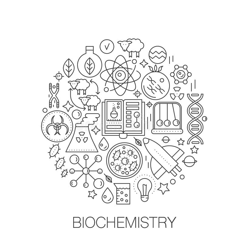 Biochemii genetyka w okręgu - pojęcie kreskowa ilustracja dla pokrywy, emblemat, odznaka Biologii technologii cienka linia royalty ilustracja Biochemii genetyka w okręgu - pojęcie kreskowa ilustracja dla pokrywy, emblemat, odznaka Biologii technologii cienka linia royalty ilustracja