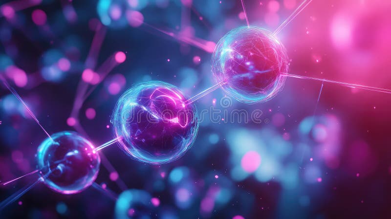 Biochemistry glitching molecule stock illustration