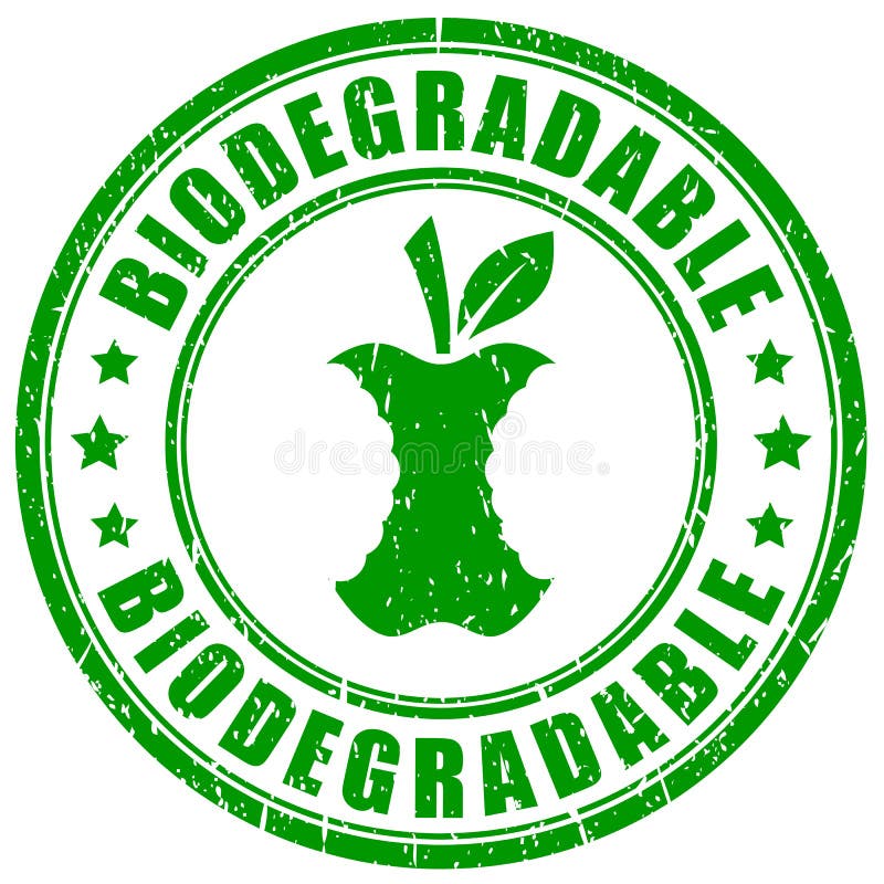Biodegradable waste vector stamp royalty free illustration