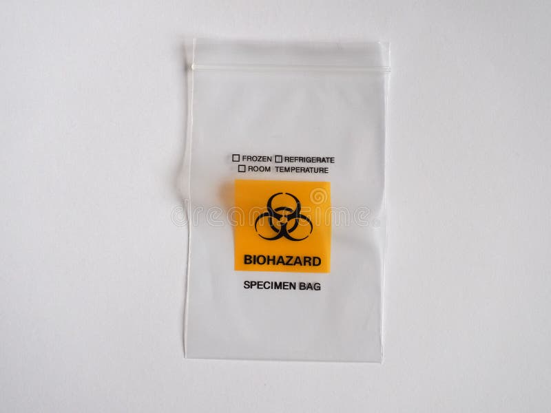 Biohazard specimen bag stock image. Image of healthcare 275057729