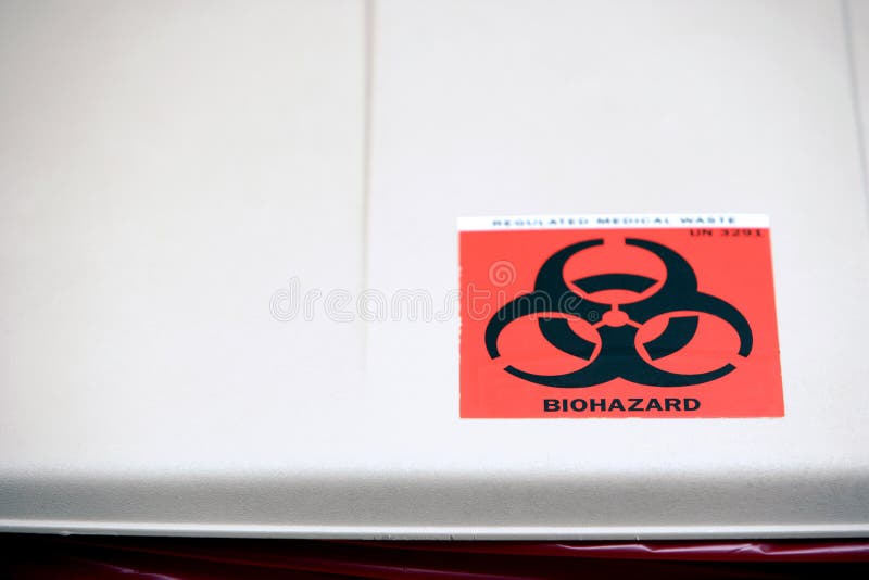 Biohazard waste can royalty free stock images
