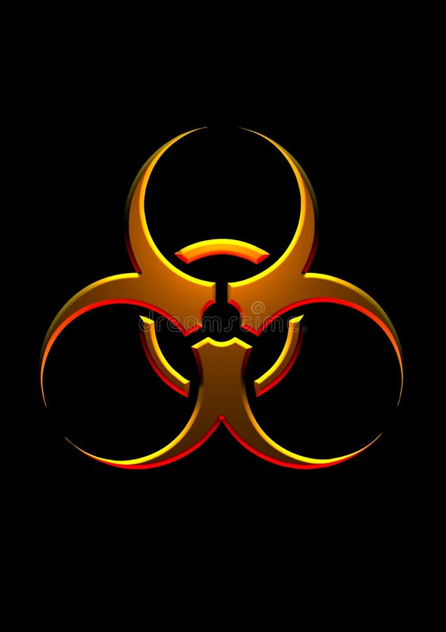 Biohazardguldsymbol vektor illustrationer