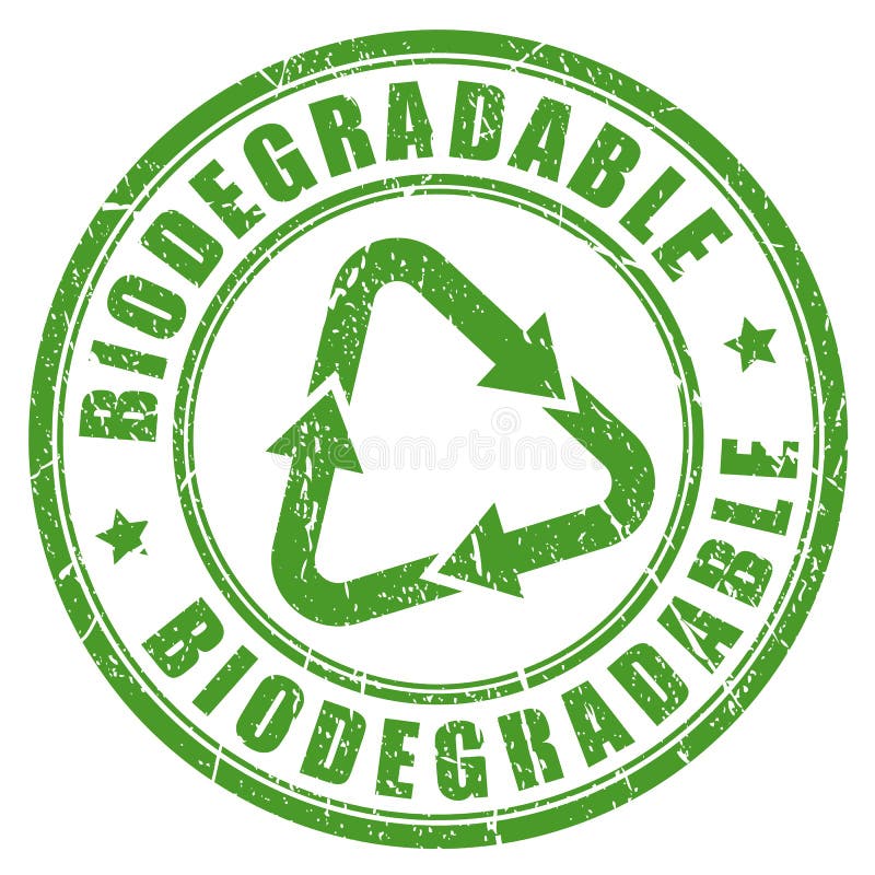 Biologisch afbreekbare groene rubberzegel stock illustratie Biologisch afbreekbare groene rubberzegel stock illustratie