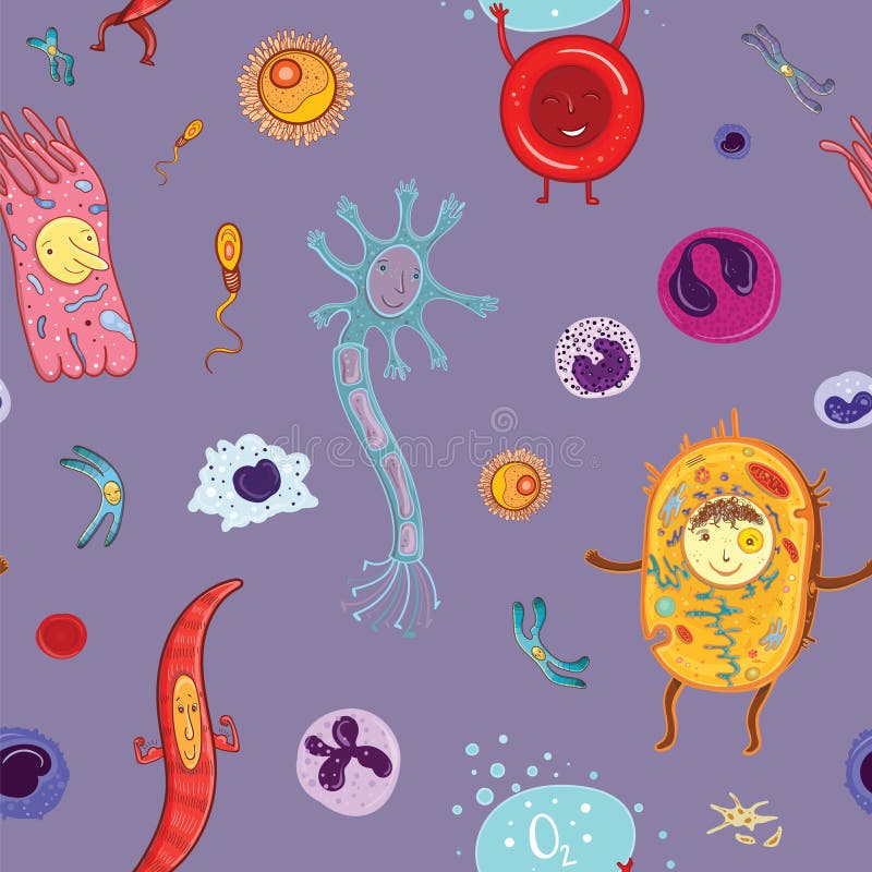 Biologisk sömlös modell för vektor med celler vektor illustrationer Biologisk sömlös modell för vektor med celler vektor illustrationer