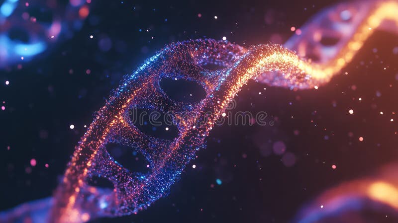Biology animating DNA strand royalty free illustration