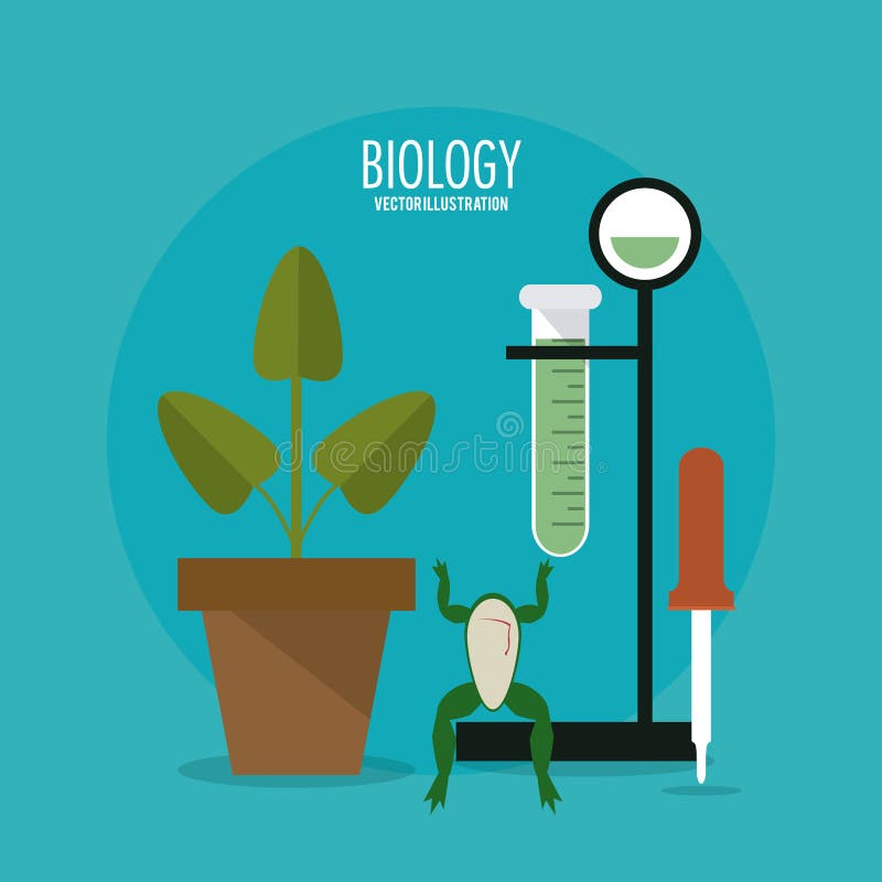 Biology Design. Science Icon. Flat Illustration, Editable Vector Stock