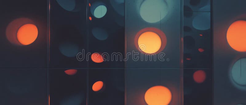 Bioluminescent panels showcasing glowing patterns and organic textures in dynamic arrangements royalty free illustration