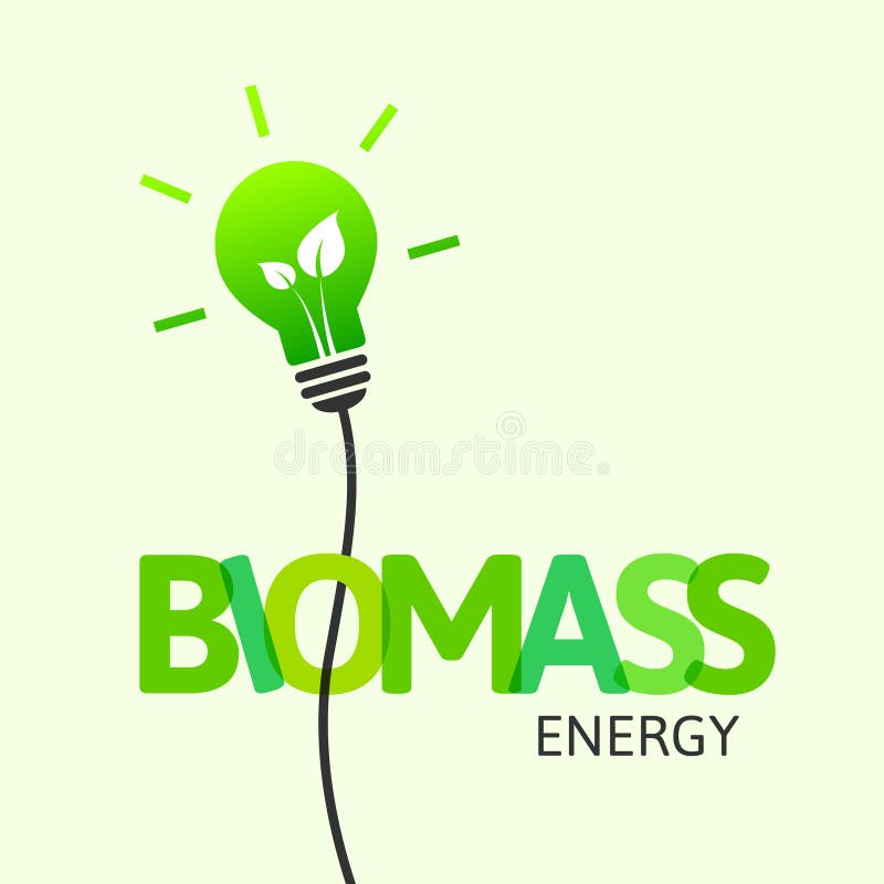 Biomass energy and power source concept vector illustration
