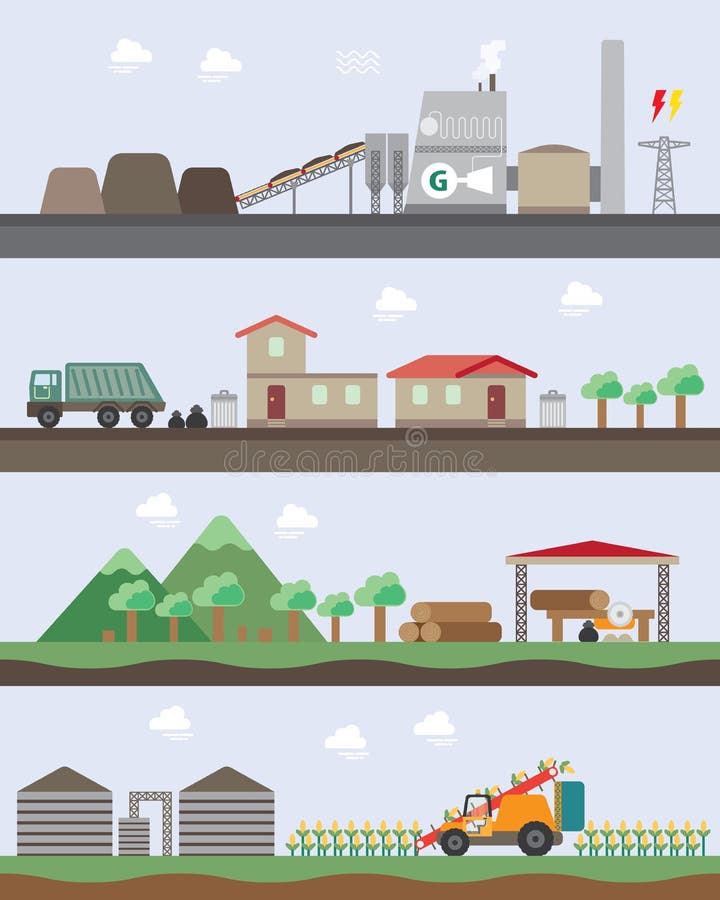 Biomass energy royalty free illustration