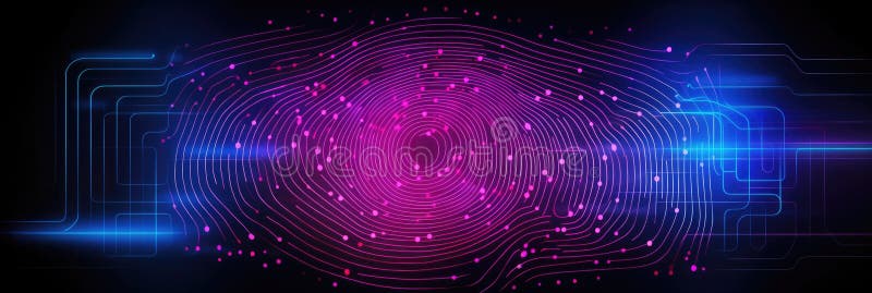 Biometric Authentication Fingerprint Scanning Trading Chart Background Pink Blue royalty free illustration